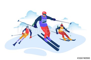 Vector illustration of skier athlete