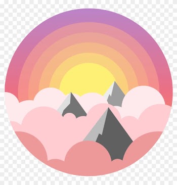 Vector Illustration Of The Tops Of Mountains Poking - Circle