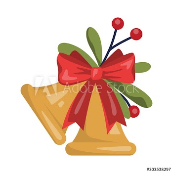 Vector illustration of traditional Christmas golden bells