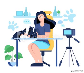 Vector illustration of video blogging concept