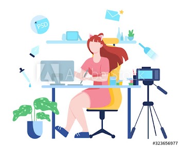 Vector illustration of video blogging concept