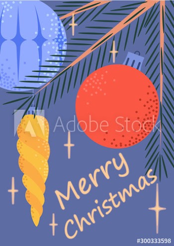 Vector illustration of vintage poster for christmas and new year