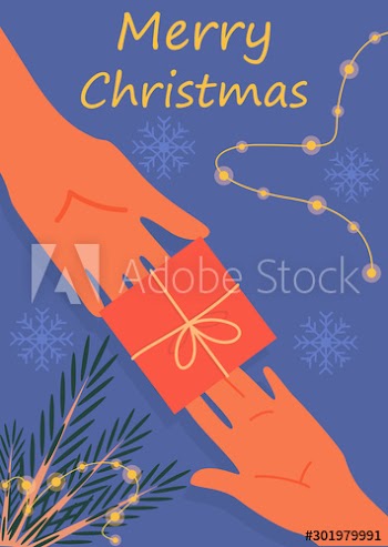 Vector illustration of vintage poster for christmas and new year