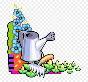 Vector Illustration Of Watering Can Or Watering Pot - Gardening Border Clip Art