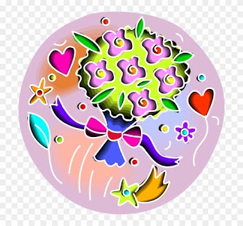 Vector Illustration Of Wedding Bridal Bouquet Flower - Heart