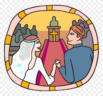 Vector Illustration Of Wedding Day Bride And Groom - Clip Art