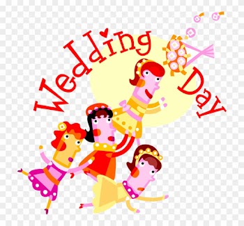Vector Illustration Of Wedding Day Bridesmaids Scramble - Wedding