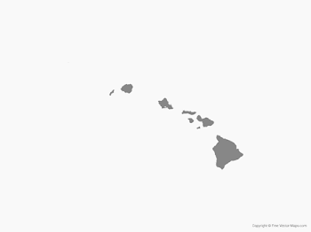 Vector Map of Hawaii - Single Color | Free Vector Maps