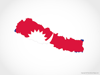 Vector Map of Nepal - Flag | Free Vector Maps