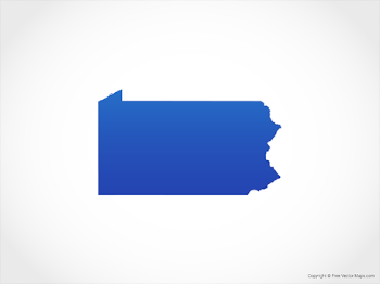 Vector Map of Pennsylvania - Blue | Free Vector Maps