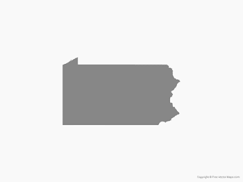 Vector Map of Pennsylvania - Single Color | Free Vector Maps