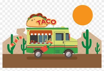 Vector Mexican Pizza Car - Mexican Food Truck Clip Art
