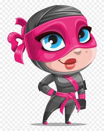 Vector Ninja Cartoon Character - Cartoon Girl Ninja