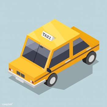 Vector of 3D yellow taxi icon | Free stock vector - 382071
