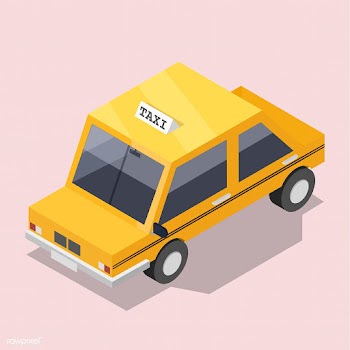 Vector of 3D yellow taxi icon | Free stock vector - 382074