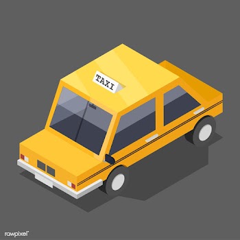 Vector of 3D yellow taxi icon | Free stock vector - 382104