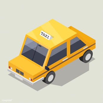 Vector of 3D yellow taxi icon | Free stock vector - 382106