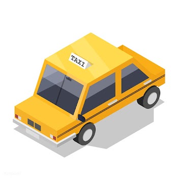 Vector of 3D yellow taxi icon | Free stock vector - 382118