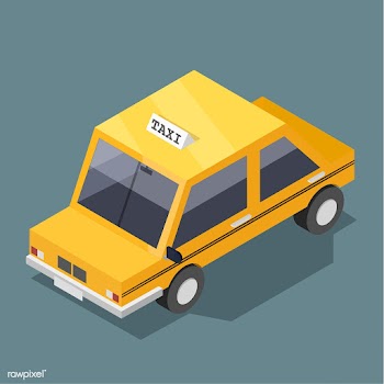 Vector of 3D yellow taxi icon | Free stock vector - 382202