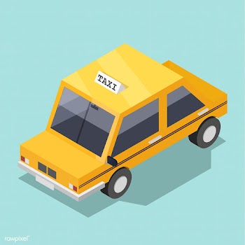 Vector of 3D yellow taxi icon | Free stock vector - 382208