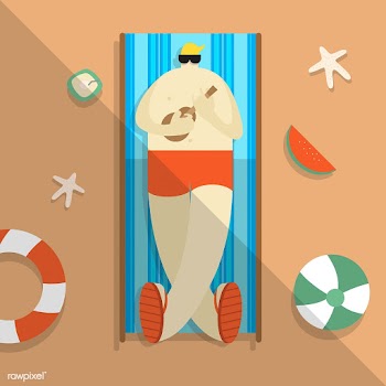 Vector of a man chilling on the beach | Free stock vector - 43174