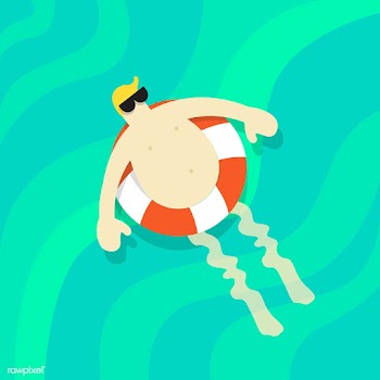 Vector of a man floating in the water | Free stock vector - 43175