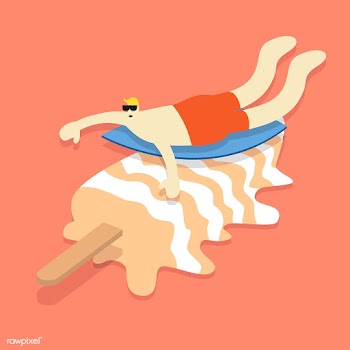 Vector of a man surfing on an ice cream stick | Free stock vector - 43165