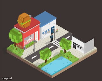 Vector of a pixelated city | Free stock vector - 95062