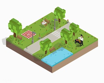 Vector of a pixelated park | Free stock vector - 95069