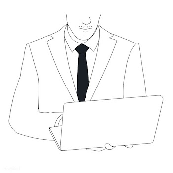 Vector of drawing businessman using laptop | Free stock vector - 47216