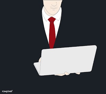 Vector of drawing businessman using laptop | Free stock vector - 47237