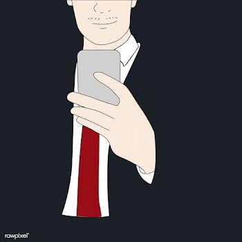 Vector of drawing businessman using mobile ph.. | Free stock vector - 47233