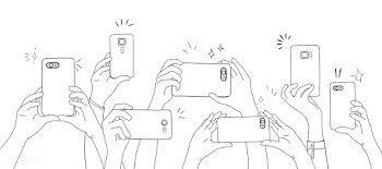 Vector of hands taking photo with smartphone | Free stock vector - 49444