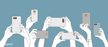 Vector of hands taking photo with smartphone | Free stock vector - 49456
