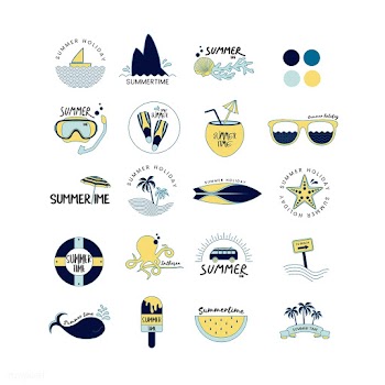 Vector of summer icons set | Free stock vector - 44370