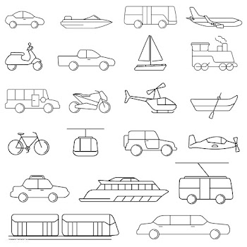 Vector of various transportation vehicles | Free stock vector - 44435