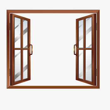 Vector Open Windows, Double Open, Wood, Glazing PNG and Vector for ...