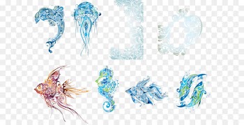 Vector pattern composed of marine organisms 