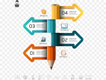 Vector perspective pencil arrow graph 
