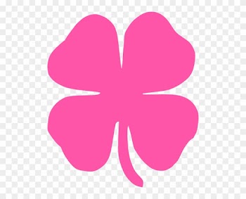 Vector Pink Clover Four Leaf Clip Art Vector - Pink 4 Leaf Clover