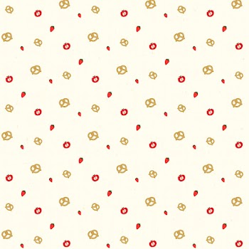 Vector pretzel strawberry tomato seamless pattern background