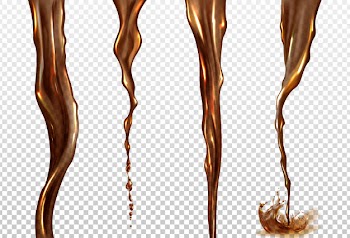 Vector realistic splash and stream of cola or coffee Free Vector