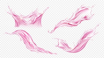 Vector realistic splash of juice or pink water Free Vector