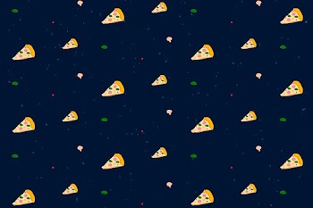 Vector seamless pizza pattern background
