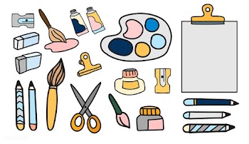 Vector set of art paints stationery doodle st.. | Free stock vector - 43474