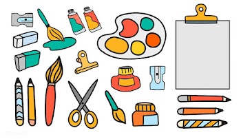 Vector set of art paints stationery doodle st.. | Free stock vector - 43576