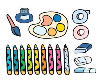 Vector set of art paints stationery doodle st.. | Free stock vector - 43624