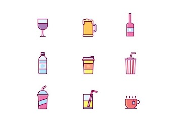 Vector Set of Beverage Icons