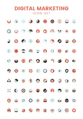 Vector set of digital marketing icons | Free stock vector - 44185