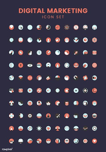Vector set of digital marketing icons | Free stock vector - 44267